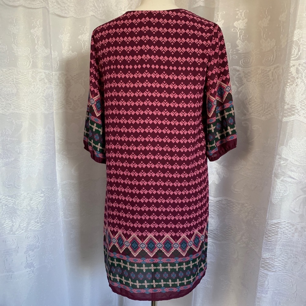 Anthropologie Everly Purple/multicolor 3/4 Sleeve Dress M - Picture 4 of 8